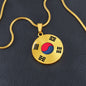 Halskette mit Gravur, Minimalistischer koreanischer Schmuck mit Südkorea Flagge Geschenkidee für Herren und Damen