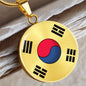 Halskette mit Gravur, Minimalistischer koreanischer Schmuck mit Südkorea Flagge Geschenkidee für Herren und Damen