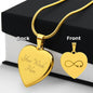 Unendliche Liebe Geschenk, Herz Anhänger, Unendlichkeit Herz, Für immer, Das unbegrenzte, Herz groß, Herz klein, Geschenke für die Freundin, Geschenke für die Ehefrau, Geschenke für Mama, Unendlichkeit, Infinity Herz, Halskette mit Gravur