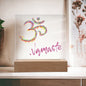 Acryl Namaste Schild: Yoga Tischdekoration & Geschenk für Frauen | Buddha Kunst, LED-beleuchteter Holzsockel | Yoga Bild, Meditation Dekor