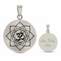 Lotos Blüte Halskette mit Gravur und mit Mantra Aum (Om) Symbol | Chakra Schmuck für Yoga & Entspannung | 8 blättrige Blume der Erleuchtung