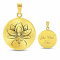 Lotos Blume Halskette mit Gravur für Yoga & Chakren | Lotos Schmuck für Seelenwachstum und Entspannung | Blume der Erleuchtung filigran