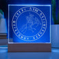 Wikinger Deko Sleipnir-Motiv und Wikinger-Schrift, Futhark Gemeinsam Stark und Unschlagbar, Nordische Mythologie Acrylbild optional mit LED