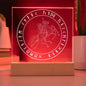 Wikinger Deko Sleipnir-Motiv und Wikinger-Schrift, Futhark Gemeinsam Stark und Unschlagbar, Nordische Mythologie Acrylbild optional mit LED