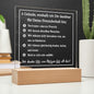 Geschenk für die beste Freundin: Acrylschild mit "5 Gründen, weshalb ich Dir dankbar für Deine Freundschaft bin" Geburtstag Weihnachten