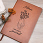 Personalisiertes A5 Leder Gebetsbuch: Mein Gebetsjournal für Positivität und Dankbarkeit, mit Haltenden Händen und Wildblumenmotiv