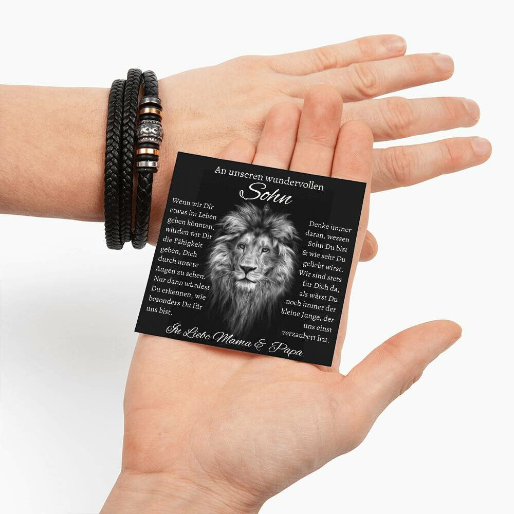 Ewige Liebe in einem veganen Leder Armband für den Sohn | Persönliches Geschenk zum 18. Geburtstag