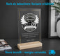 Persönliche Trauer-Dekoration für Motorradfahrer - Premium-Acryl mit Buchenholzsockel. „Einige gehen in den Himmel, andere fahren“, mit Name, Widmung und Lebensdaten. Gedenktafel zur Trauerfeier, als Andenken für Freunde, Kollegen oder Familie. Hochwertig verarbeitet, personalisierbar, optional mit LED-Beleuchtung. Würdevolle Beileidsbekundung bei Motorradunfall oder Abschied von einem geliebten Biker. Schutzfolie, stabiler Holzsockel. Trauerfeier Deko, Beileidsbekundung, Trauer Geschenk Biker.