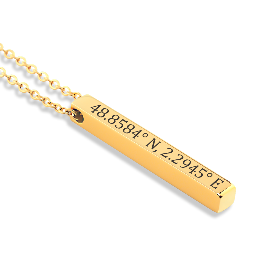 Verewigen Sie einen besonderen Ort oder Moment Ihres Lebens mit einer individuellen Koordinaten-Halskette – mehr als nur Schmuck, sondern ein ewiger emotionaler Begleiter. Ob Treffpunkt mit dem Seelenverwandten, Heimatstadt oder Traumreiseziel: Wählen Sie den Ort, fügen Sie optional eine persönliche Nachricht hinzu, und erhalten Sie eine handgefertigte Halskette aus Edelstahl in Silber, Gold oder Roségold. Perfekt als herzliches Geschenk für Jubiläen, Geburtstage oder Paare. Schnelle Produktion, weltweiter
