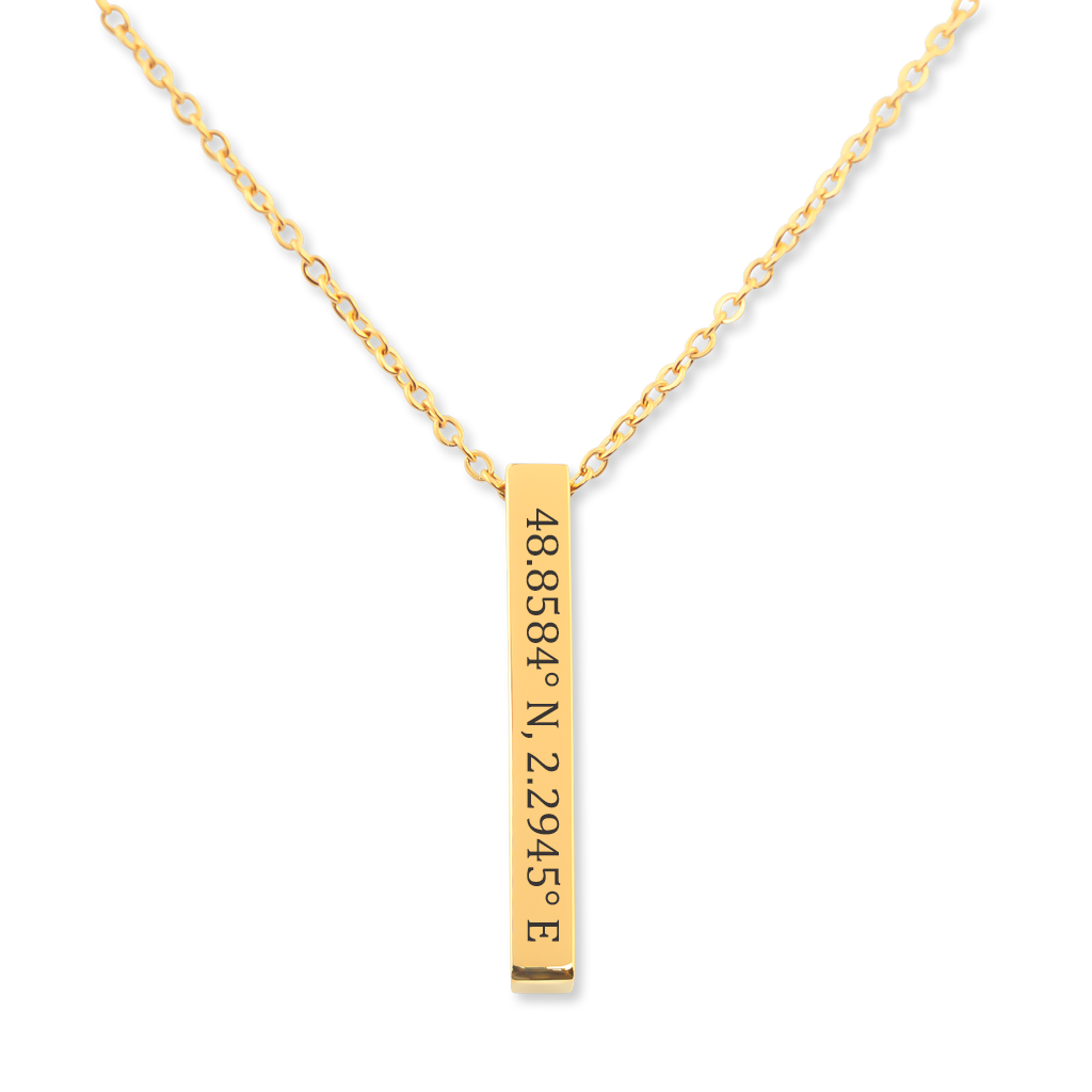 Verewigen Sie einen besonderen Ort oder Moment Ihres Lebens mit einer individuellen Koordinaten-Halskette – mehr als nur Schmuck, sondern ein ewiger emotionaler Begleiter. Ob Treffpunkt mit dem Seelenverwandten, Heimatstadt oder Traumreiseziel: Wählen Sie den Ort, fügen Sie optional eine persönliche Nachricht hinzu, und erhalten Sie eine handgefertigte Halskette aus Edelstahl in Silber, Gold oder Roségold. Perfekt als herzliches Geschenk für Jubiläen, Geburtstage oder Paare. Schnelle Produktion, weltweiter