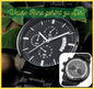 Vatertagsgeschenk: Yggdrasil mit Rune Thurisaz Chronograph Herrenuhr mit Baum des Lebens Gravur