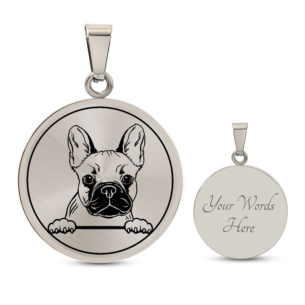 Personalisierte Frenchie Halskette mit Gravur: Einzigartiges Geschenk für Frenchie Mom - Geschenk für Frauen und Omas