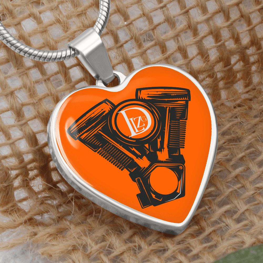 Motorrad Bike DLzG Herz Halskette Silber und Gold, Motorradkette, Motorradliebhaber Geschenk