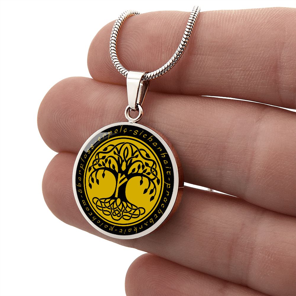 Halskette mit Lebensbaum-Anhänger, Geburtstagsrune-Anhänger-Halskette Rune Fehu