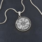Aegishjalmur Halskette mit personalisierbarer Gravur - Wikinger Vegvisir Anhänger das Symbol der nordischen Mythologie
