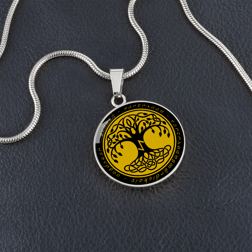 Halskette mit Lebensbaum-Anhänger, Geburtstagsrune-Anhänger-Halskette Rune Eihwaz