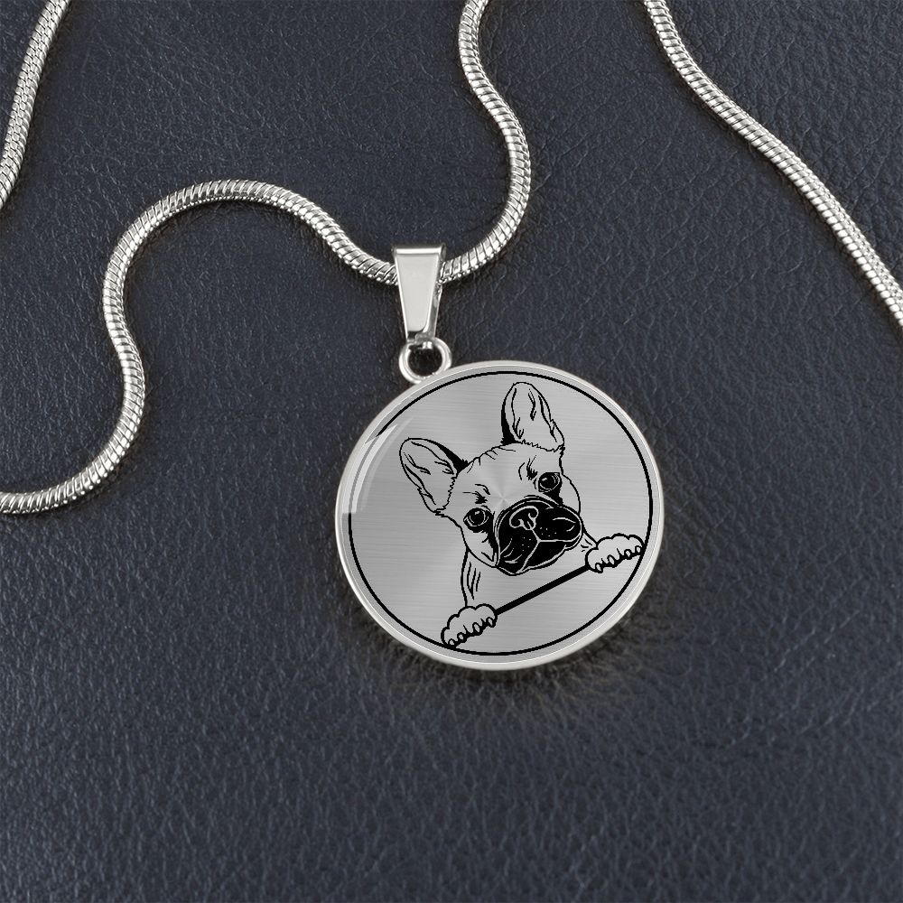 Personalisierte Frenchie Halskette mit Gravur: Einzigartiges Geschenk für Frenchie Mom - Geschenk für Frauen und Omas