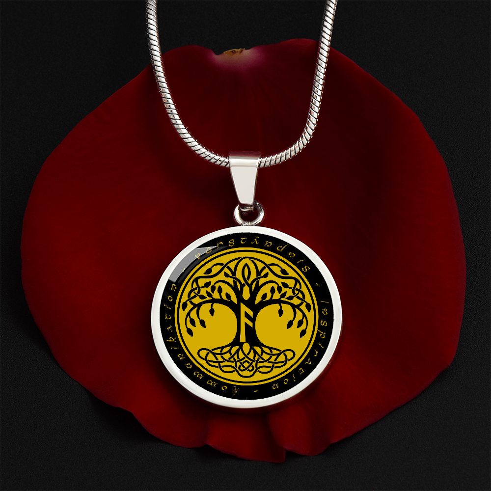 Halskette mit Lebensbaum-Anhänger, Geburtstagsrune-Anhänger-Halskette Rune Ansuz