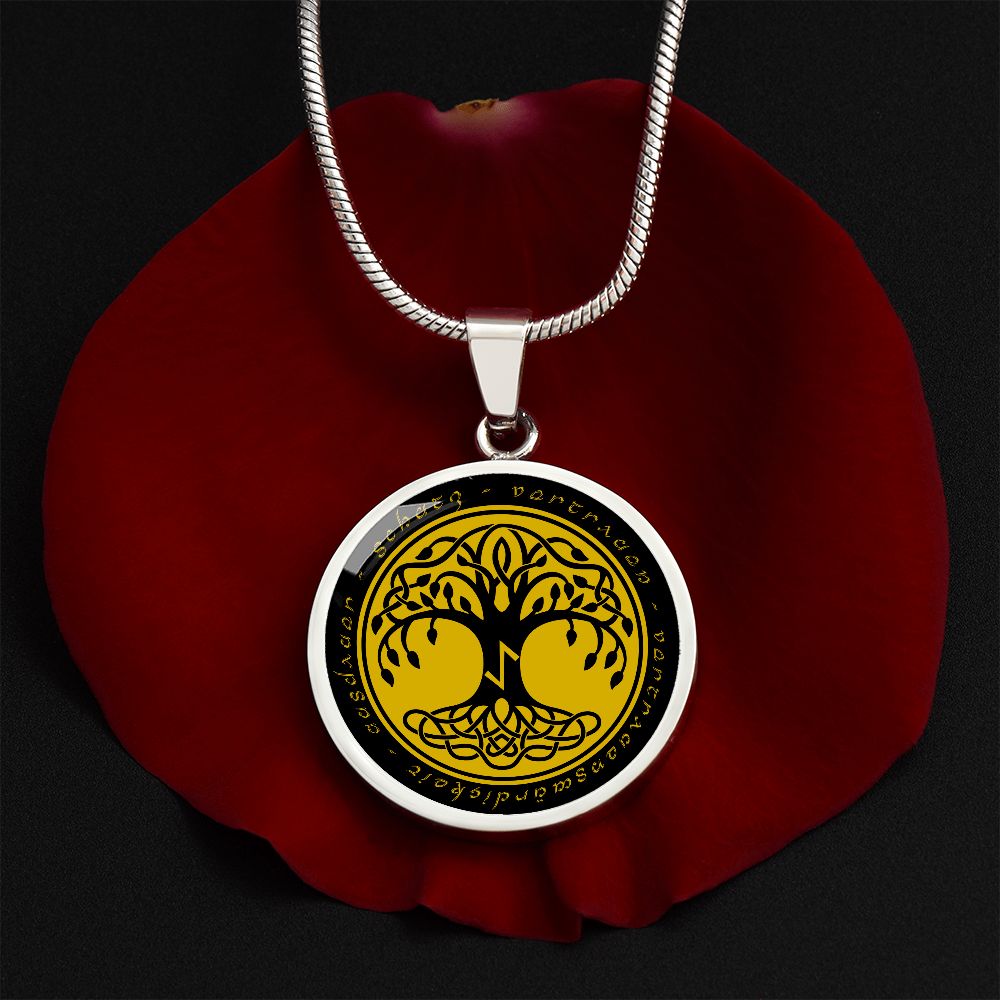 Halskette mit Lebensbaum-Anhänger, Geburtstagsrune-Anhänger-Halskette Rune Perthro