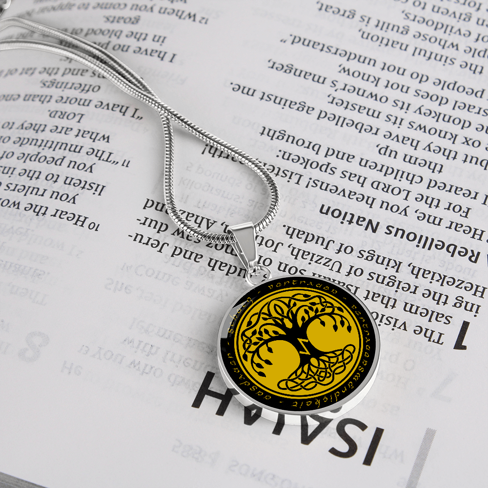 Halskette mit Lebensbaum-Anhänger, Geburtstagsrune-Anhänger-Halskette Rune Perthro