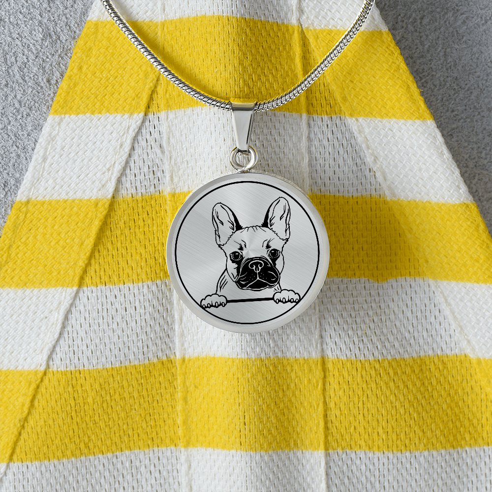 Personalisierte Frenchie Halskette mit Gravur: Einzigartiges Geschenk für Frenchie Mom - Geschenk für Frauen und Omas