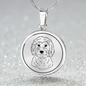Hunde Charm Halskette mit Gravur - Personalisierter Labradoodle Anhänger als Seelenhund Andenken und Geschenk Hundebesitzer