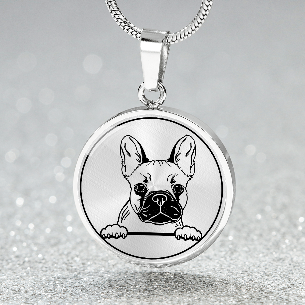Personalisierte Frenchie Halskette mit Gravur: Einzigartiges Geschenk für Frenchie Mom - Geschenk für Frauen und Omas