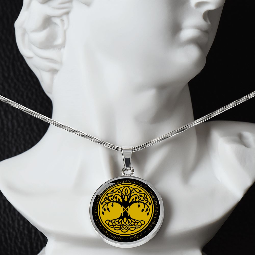 Halskette mit Lebensbaum-Anhänger, Geburtstagsrune-Anhänger-Halskette Rune Mannaz
