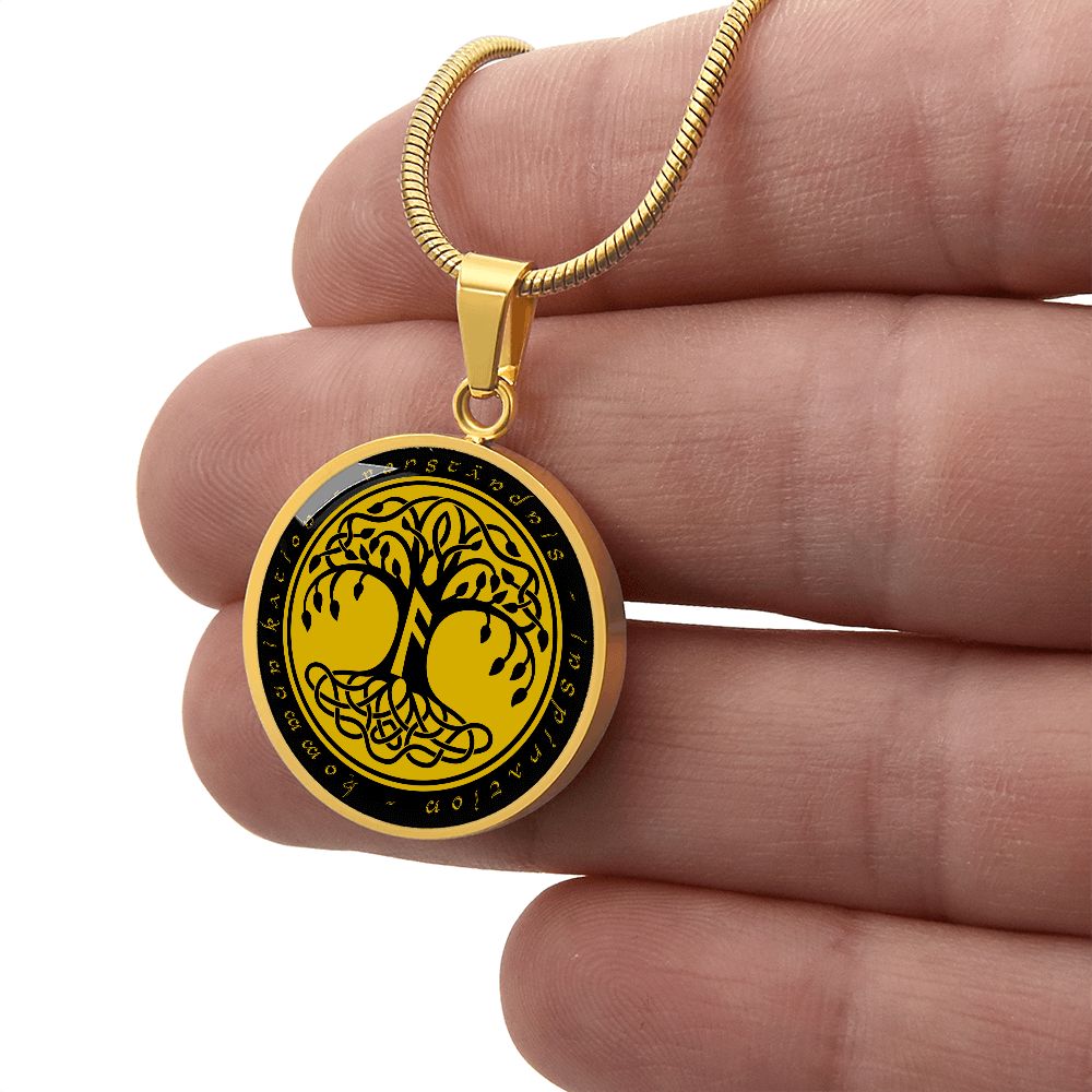 Halskette mit Lebensbaum-Anhänger, Geburtstagsrune-Anhänger-Halskette Rune Ansuz