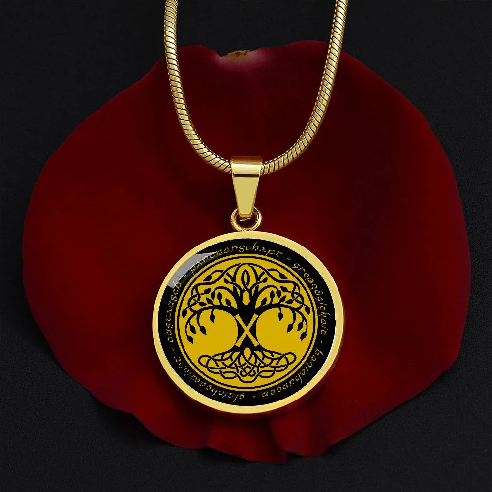 Halskette mit Lebensbaum-Anhänger, Geburtstagsrune-Anhänger-Halskette Rune Gebo