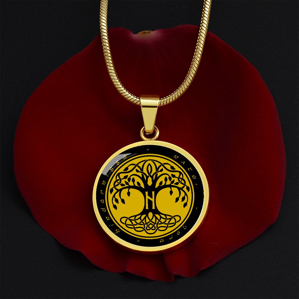 Halskette mit Lebensbaum-Anhänger, Geburtstagsrune-Anhänger-Halskette Rune Hagalaz