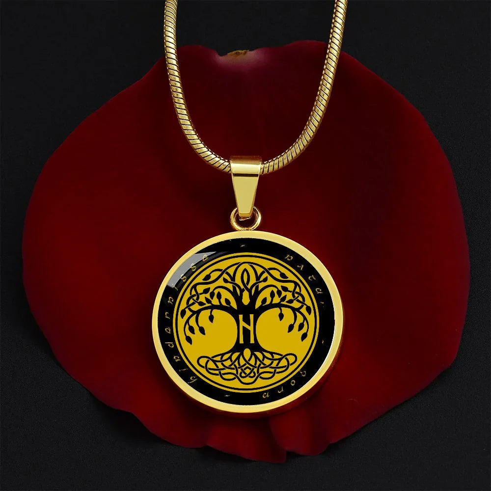 Halskette mit Lebensbaum-Anhänger, Geburtstagsrune-Anhänger-Halskette Rune Hagalaz