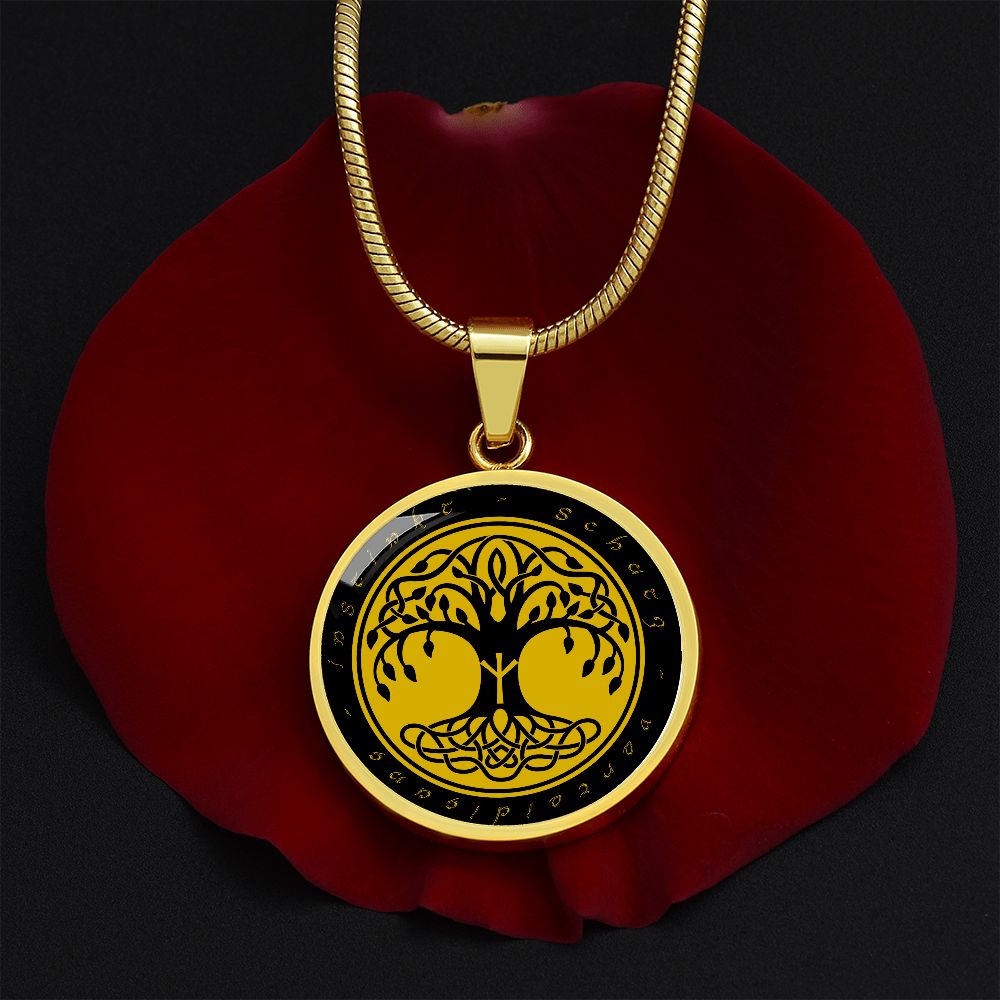 Halskette mit Lebensbaum-Anhänger, Geburtstagsrune-Anhänger-Halskette Rune Algiz