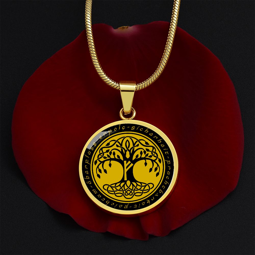 Halskette mit Lebensbaum-Anhänger, Geburtstagsrune-Anhänger-Halskette Rune Fehu
