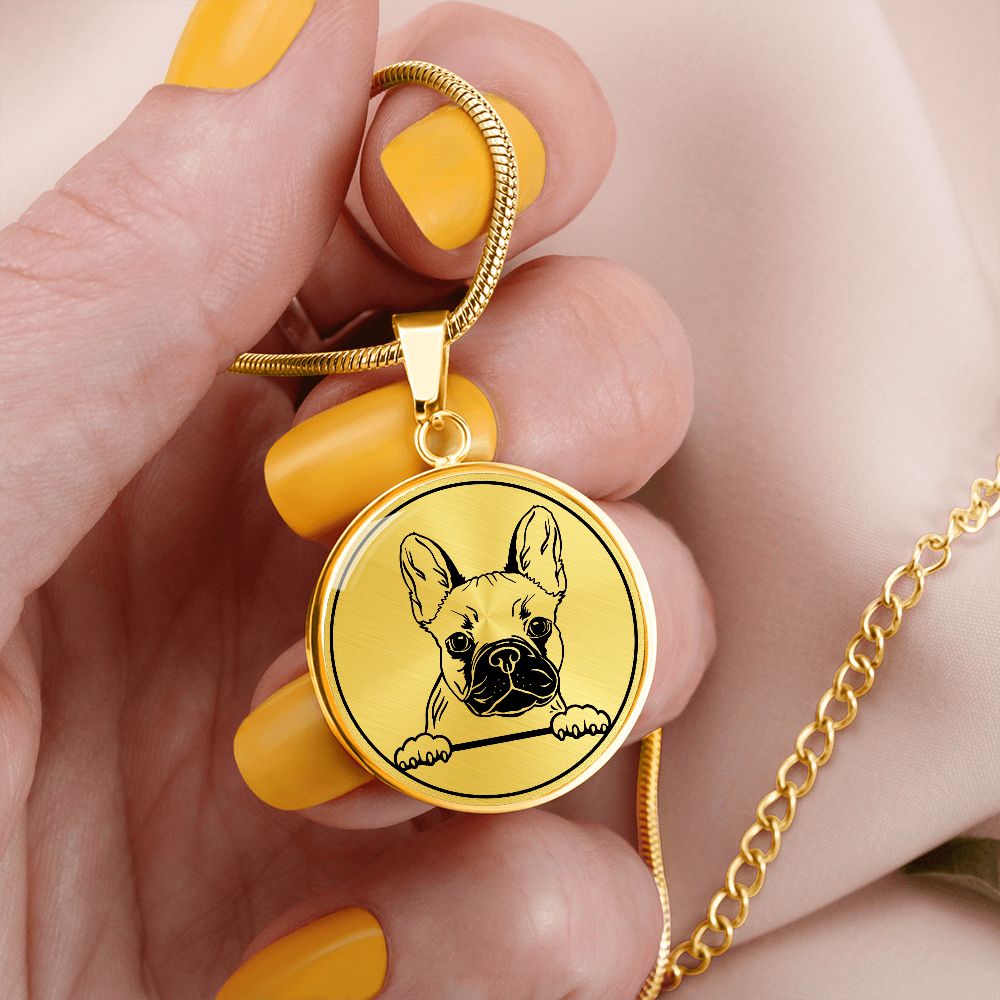 Personalisierte Frenchie Halskette mit Gravur: Einzigartiges Geschenk für Frenchie Mom - Geschenk für Frauen und Omas