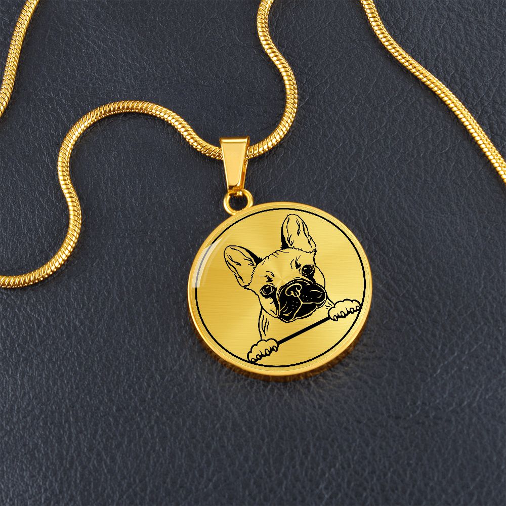 Personalisierte Frenchie Halskette mit Gravur: Einzigartiges Geschenk für Frenchie Mom - Geschenk für Frauen und Omas