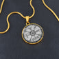 Aegishjalmur Halskette mit personalisierbarer Gravur - Wikinger Vegvisir Anhänger das Symbol der nordischen Mythologie