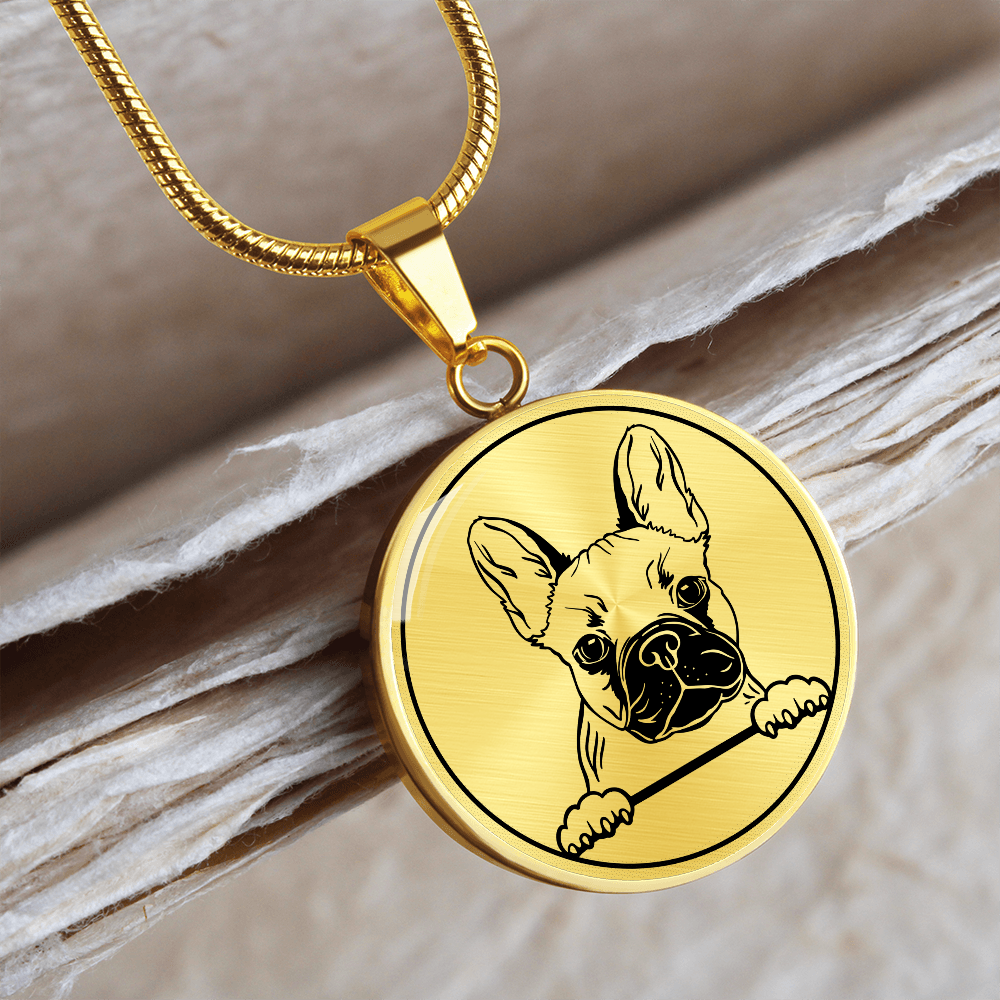 Personalisierte Frenchie Halskette mit Gravur: Einzigartiges Geschenk für Frenchie Mom - Geschenk für Frauen und Omas