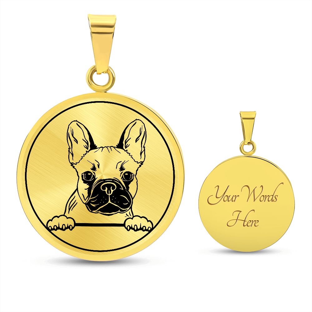 Personalisierte Frenchie Halskette mit Gravur: Einzigartiges Geschenk für Frenchie Mom - Geschenk für Frauen und Omas