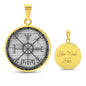Aegishjalmur Halskette mit personalisierbarer Gravur - Wikinger Vegvisir Anhänger das Symbol der nordischen Mythologie