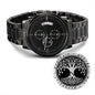 Vatertagsgeschenk: Yggdrasil mit Rune Uruz Chronograph Herrenuhr mit Baum des Lebens Gravur