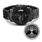 Wikinger Uhr Schwarz Yggdrasil mit Rune Ehwaz Chronograph Herrenuhr mit Baum des Lebens Gravur,Vatertagsgeschenk, Vatertag Herrenuhr, Yggdrasil Chronograph , Baum des Lebens Gravur, Stilvolle Armbanduhr, Bestes Vatertag Geschenk, Edelstahl-Chronograf, Erinnerungsstück Langlebig, Luxuriöse Uhr, Geschenkbox, Bestseller Herren Uhr, Wasserdicht Kratzfest, Wikinger Schmuck