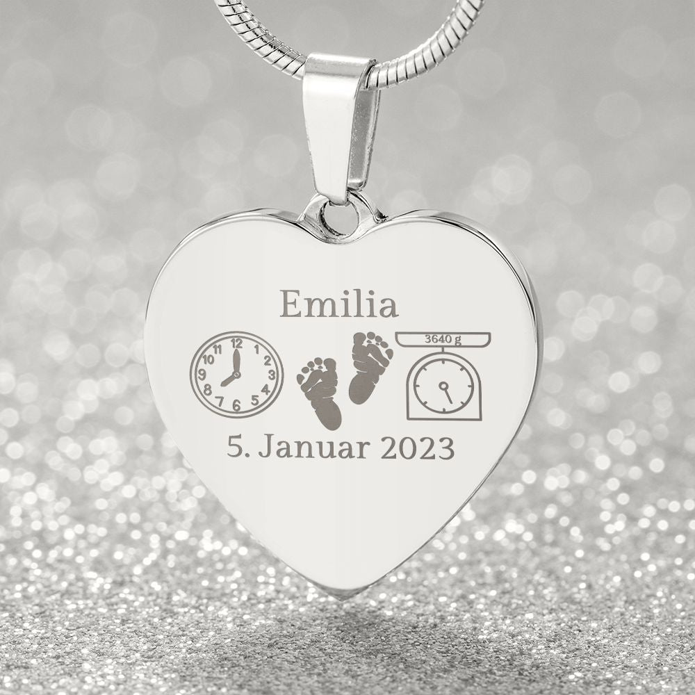 Personalisierte Namenskette für Babyparty & Taufe - Geschenk für Mama, Weihnachten & Erinnerung an Sternenkind