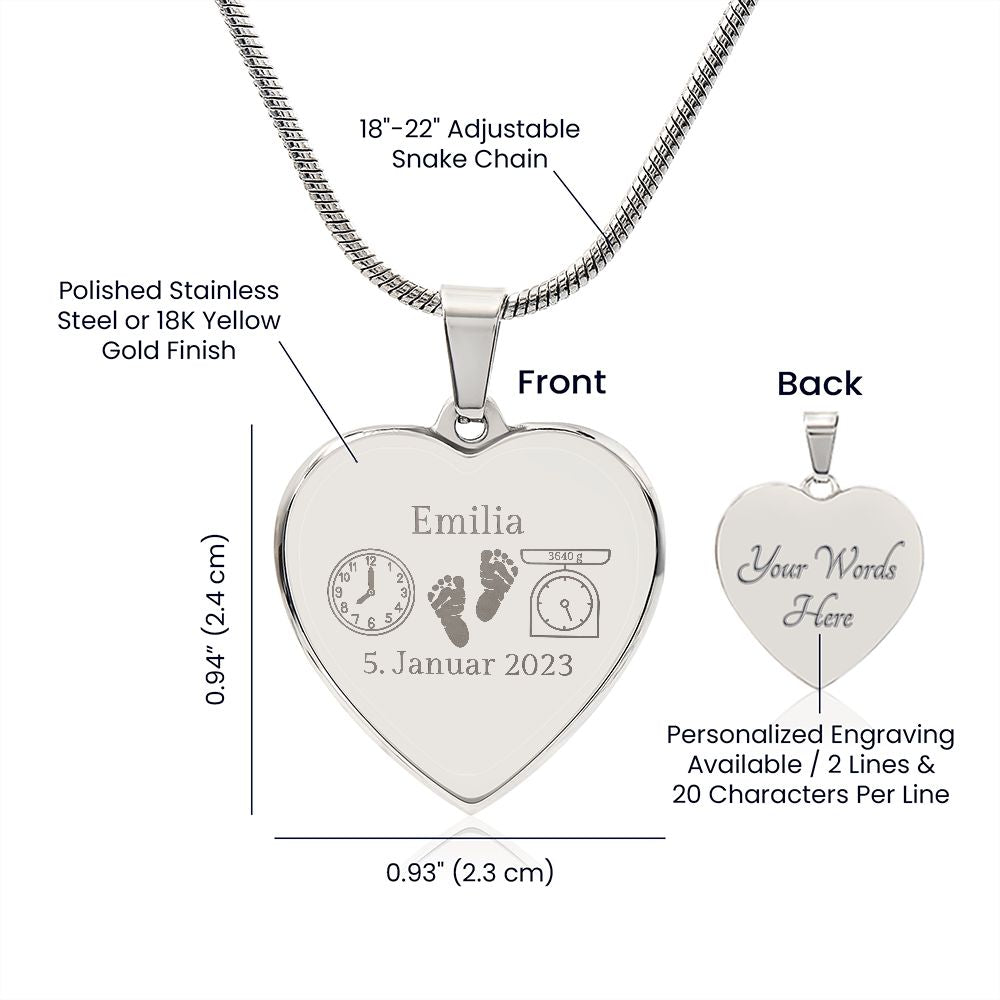 Personalisierte Namenskette für Babyparty & Taufe - Geschenk für Mama, Weihnachten & Erinnerung an Sternenkind