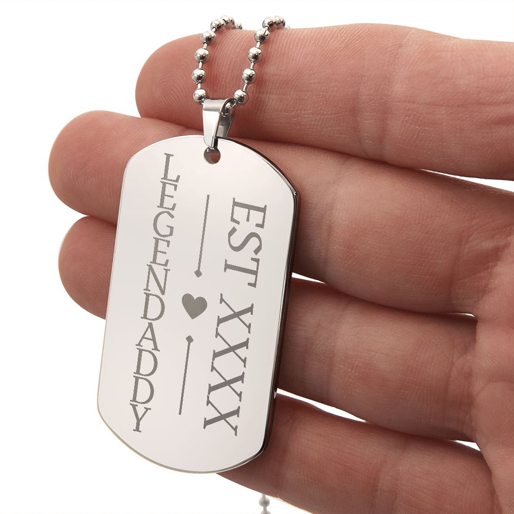 Legendaddy Herren Kette mit Wunschjahr, perfekt für Vatertag oder als Geburtstagsgeschenk