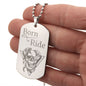 Born To Ride Luxus-Kugelkette im Militärstil mit Anhänger als Geschenk für Motorradfahrer