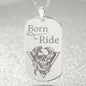 Born To Ride Luxus-Kugelkette im Militärstil mit Anhänger als Geschenk für Motorradfahrer