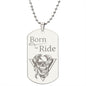 Born To Ride Luxus-Kugelkette im Militärstil mit Anhänger als Geschenk für Motorradfahrer