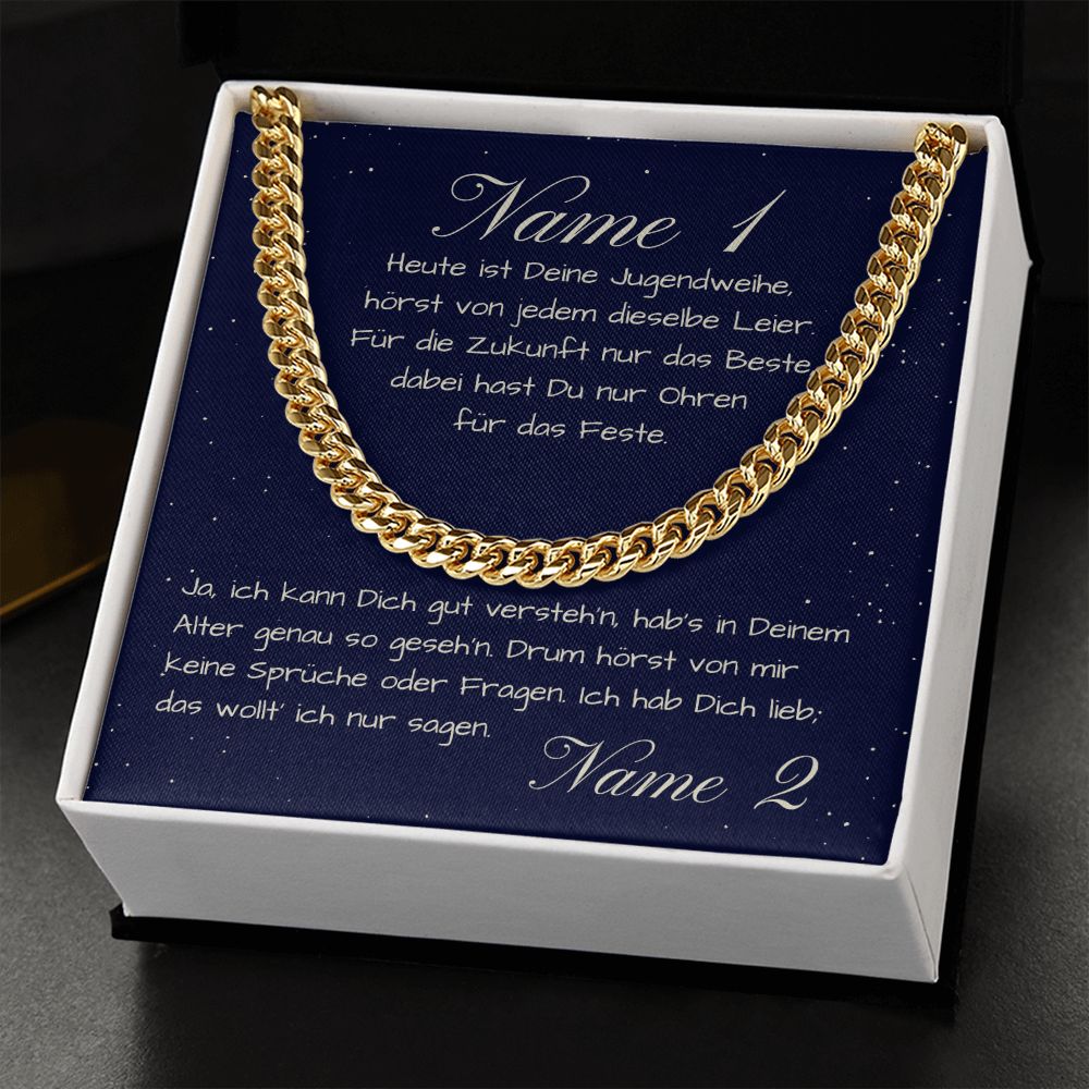 Jugendweihe Geschenk für Jungen personalisierbar Grußkarte zur Jugendweihe