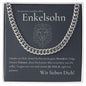 Personalisiertes Geschenk für Enkelsohn Kubanische Kette mit Grußkarte zu Geburtstag, Weihnachten, Kommunion und Konfirmation Geschenk Junge